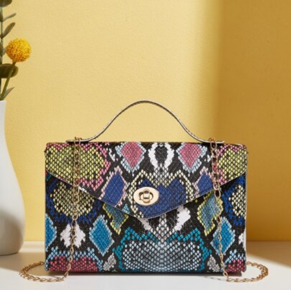 SHEIN Vibrant Snake Print Mini Bag
